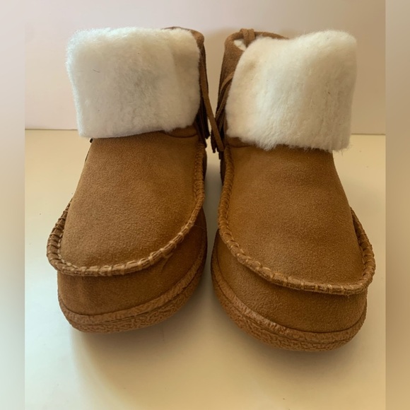 Leather Goods by MUK LUKS Camel Veroni Fringe Suede Boot women’s size 9 - Picture 5 of 16